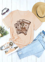 Load image into Gallery viewer, Khaki Western Poker Cards Graphic Tee