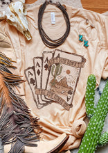 Load image into Gallery viewer, Khaki Western Poker Cards Graphic Tee