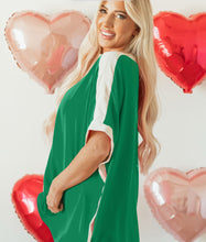 Load image into Gallery viewer, Jaclyn Green With White Trim Loose Fitting Top