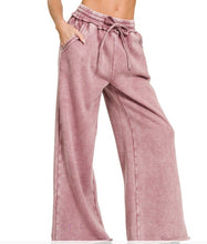 Load image into Gallery viewer, Acid Wash Fleece Palazzo Sweatpants With Pockets 
