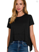 Load image into Gallery viewer, Cary Shark Bite Side Slit Short Sleeved Top