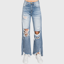 Load image into Gallery viewer, Petra153 - P558VXF-MD DISTRESSED HIGH RISE RIGID VINTAGE CROPPED FLARE