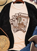 Load image into Gallery viewer, Khaki Western Poker Cards Graphic Tee