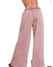 Load image into Gallery viewer, Acid Wash Fleece Palazzo Sweatpants With Pockets 