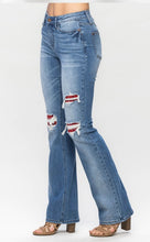Load image into Gallery viewer, Judy Blue Reba Bootcut Red Plaid Patches