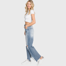 Load image into Gallery viewer, Petra153 - P558VXF-MD DISTRESSED HIGH RISE RIGID VINTAGE CROPPED FLARE