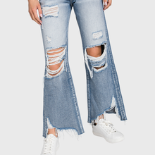 Load image into Gallery viewer, Petra153 - P558VXF-MD DISTRESSED HIGH RISE RIGID VINTAGE CROPPED FLARE
