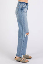 Load image into Gallery viewer, Petra153 - P1371W-MD HIGH RISE STRETCH SLIM WIDE LEG W/ DESTROYED HEM
