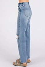 Load image into Gallery viewer, Petra153 - P1371W-MD HIGH RISE STRETCH SLIM WIDE LEG W/ DESTROYED HEM
