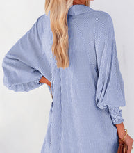 Load image into Gallery viewer, Jeanie Blue Striped Boyfriend Top
