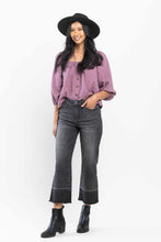 Load image into Gallery viewer, Judy Blue Piper High Waist Dark Gray/Charcoal Wash Cropped Release Hem Wide Leg
