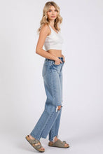 Load image into Gallery viewer, Petra153 - P1371W-MD HIGH RISE STRETCH SLIM WIDE LEG W/ DESTROYED HEM
