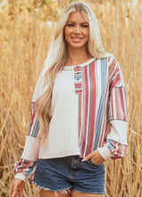 Load image into Gallery viewer, Linnea Beige Striped Waffle Knit Top
