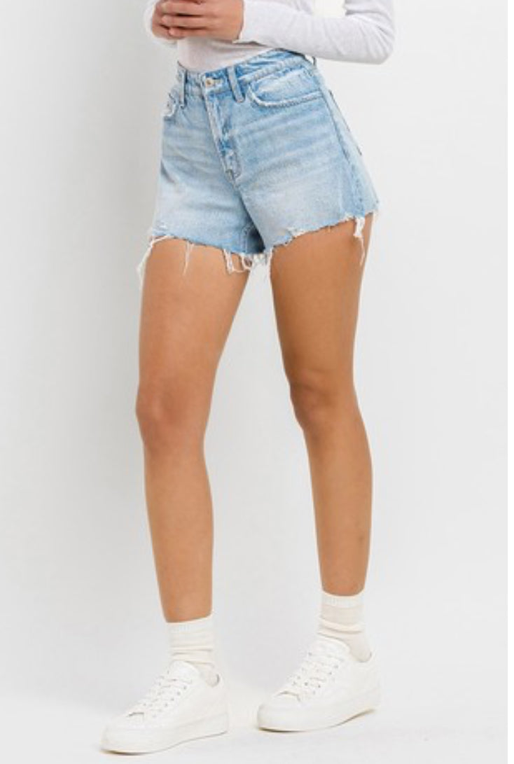 Vervet Beth High Rise Light Wash Shorts