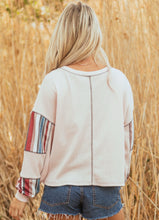Load image into Gallery viewer, Linnea Beige Striped Waffle Knit Top
