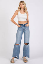 Load image into Gallery viewer, Petra153 - P1371W-MD HIGH RISE STRETCH SLIM WIDE LEG W/ DESTROYED HEM
