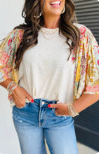 Load image into Gallery viewer, Wendy Solid Bodice Scarf Sleeved Top
