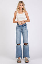 Load image into Gallery viewer, Petra153 - P1371W-MD HIGH RISE STRETCH SLIM WIDE LEG W/ DESTROYED HEM
