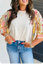 Load image into Gallery viewer, Wendy Solid Bodice Scarf Sleeved Top
