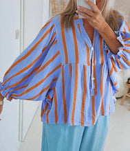 Load image into Gallery viewer, Gayla Sky Blue Striped Long Sleeve Top

