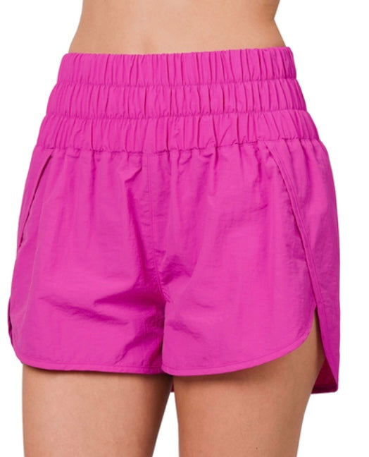 Sadie Windbreaker Running Shorts - Pink