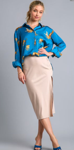 Dottie Blue Leopard Top