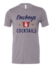Load image into Gallery viewer, Ranch Swag - Cowboys &amp; Cocktails Graphic Tee: Bella Canvas White / Adult XL
