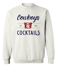 Load image into Gallery viewer, Ranch Swag - Cowboys &amp; Cocktails Graphic Tee: Bella Canvas White / Adult Small
