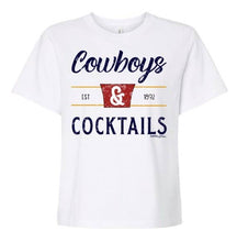 Load image into Gallery viewer, Ranch Swag - Cowboys &amp; Cocktails Graphic Tee: Bella Canvas White / Adult Large
