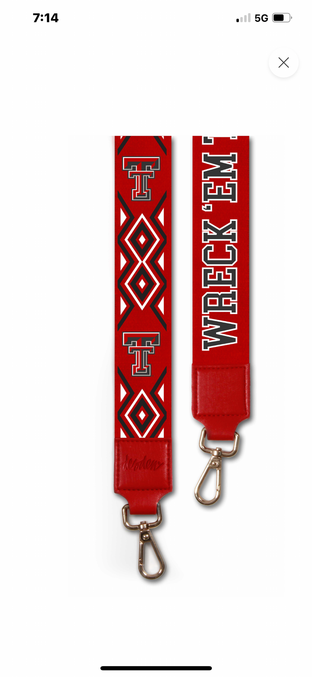 Texas Tech Beaded Purse Strap