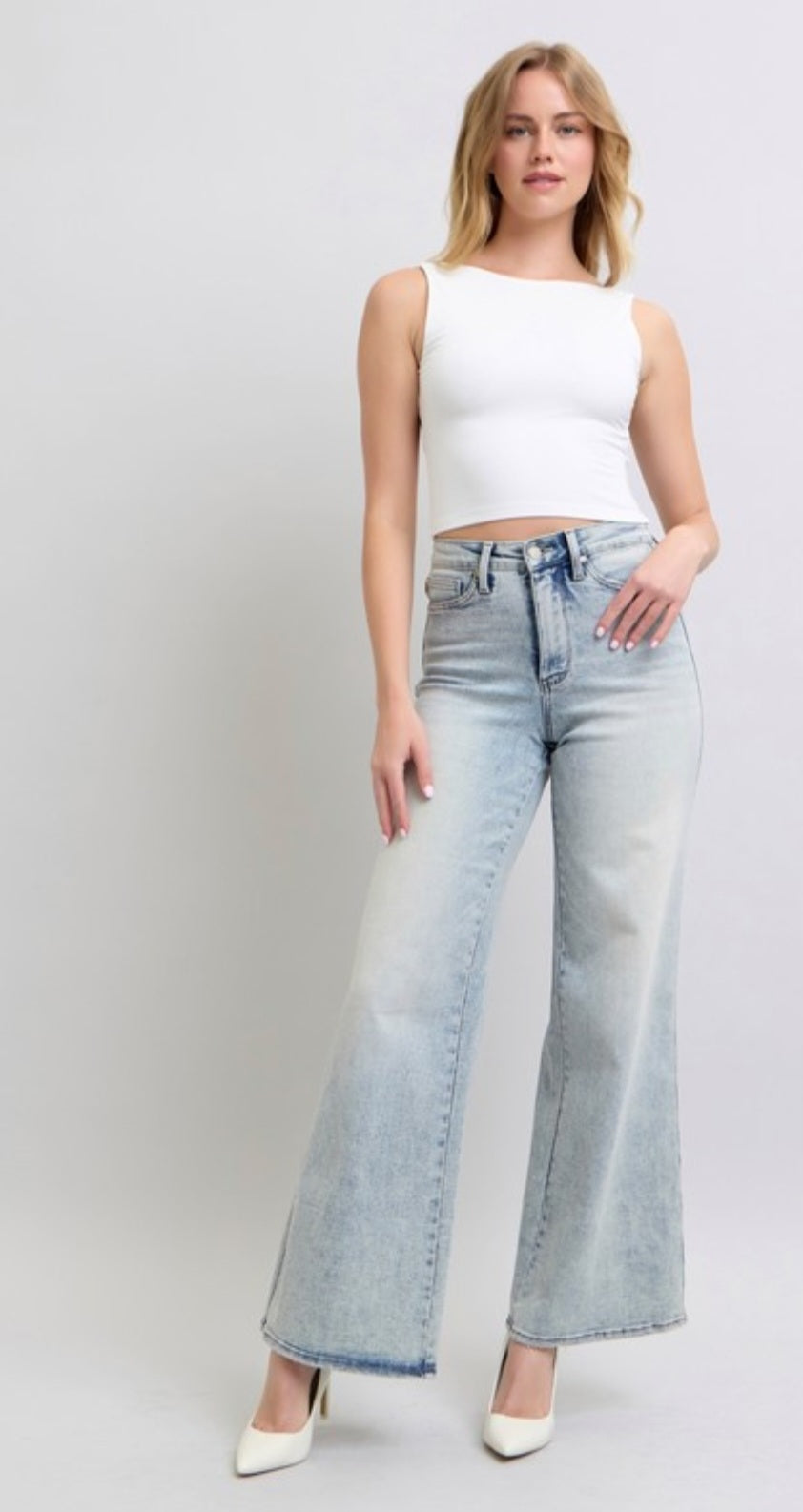 Judy Blue Tummy Control High Waist Retro Wide LEG Jean