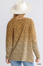 Load image into Gallery viewer, UMGEE Diane Animal Print Ombre Long Sleeve Top with Side Knot Detail and Raw Hem Top

