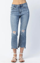 Load image into Gallery viewer, Judy Blue Drew Cropped High Waist Chewed Hem Bootcut Jeans
