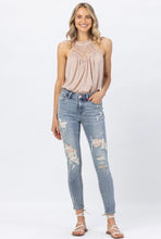 Load image into Gallery viewer, Judy Blue Estelle Lace Patch Mid-Rise Skinny Jeans
