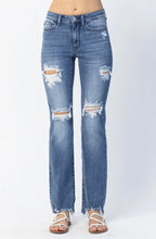 Load image into Gallery viewer, Judy Blue Brylie Destroyed Mid Rise Straight Fit Jeans

